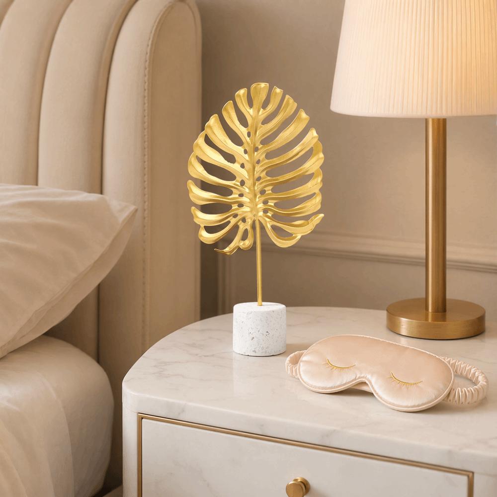 Iron Gold Metal Monsteras Leaf Table Decor  Store Checkout Counter Decor Craft