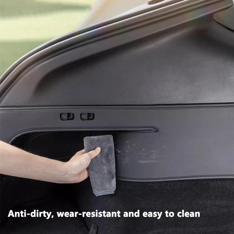 For Tesla Model Y Rear Trunk Both Side Guards Pad PU Leather Trunk Surface Corner Protective Cover Cargo Liner Anti Dirty Pads