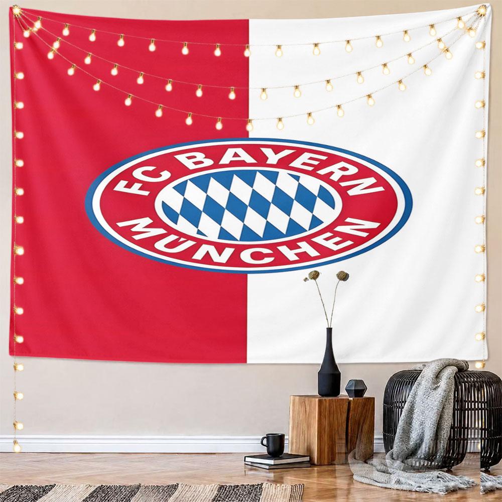 FC Bayern München Logo Design Pattern Wall Hanging Tapestry Decorative Tapestry Home Decor for Bedroom and Living Room