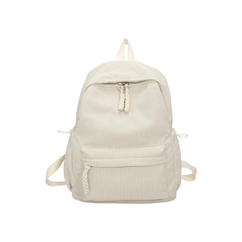Schoolbag1011 spring corduroy casual backpack wholesale student strip velvet backpack commuter versatile backpack bags