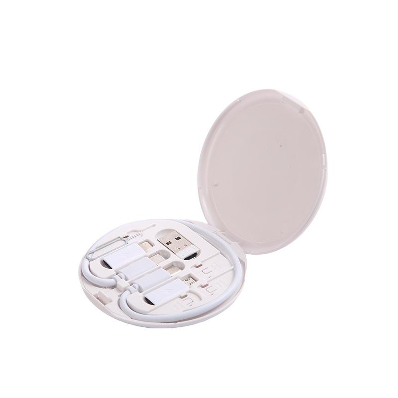 Cavo di ricarica rapida da 60 W Cavo dati USB 3 in 1 con scatola di archiviazione Adattatore di ricarica multi USB compatibile con Type-C Lightning