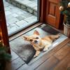 Three Adorable Chihuahua Puppies In A Basket Print Doormat for Decorating Your Bedroom, Living Room, or Kitchen Floor Mat