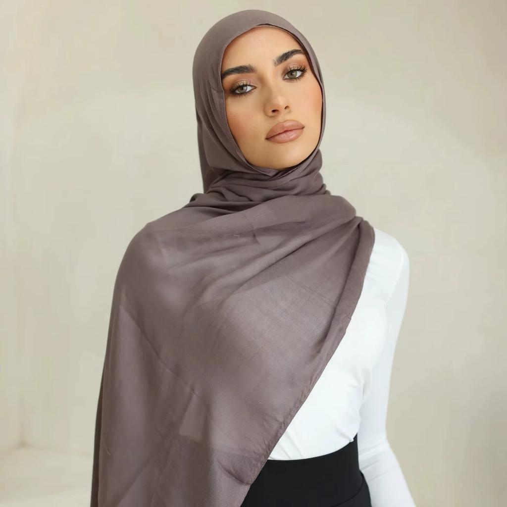 Fashion Modal Hijab Rayon Cotton Shawls Muslim Hijabs For Women Plain Scarf Big Size Headscarf Islamic Turban Headband 190*85cm