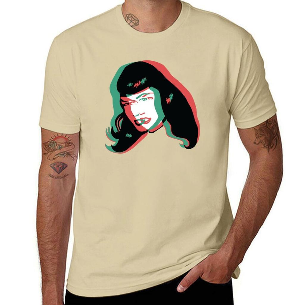 3d Bettie Page Tshirt Tops Vintage Short Sleeve Tee Unisex