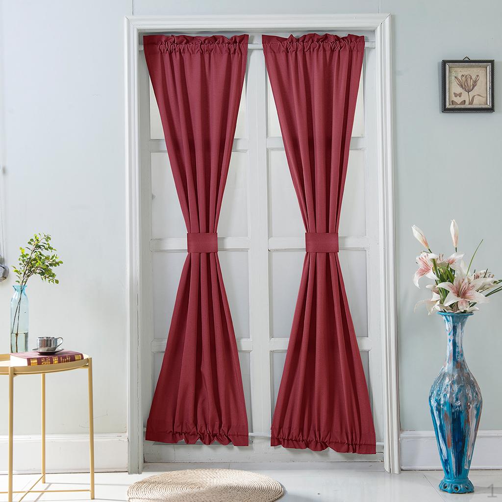 

1 Curtain Door Window Voile With Strap Red, 54x72 inch (137x183cm) Wine Red - 64x183cm