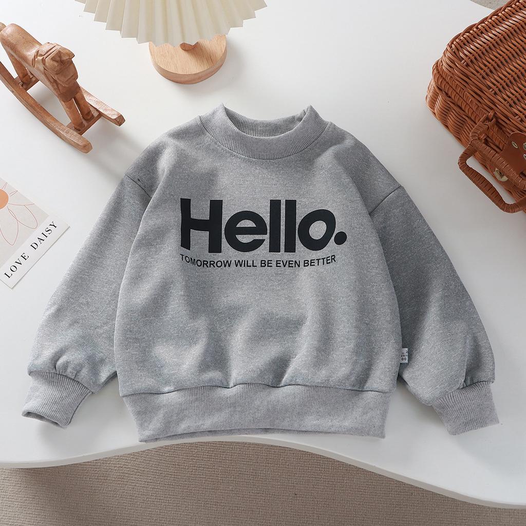 Baby Girls Boys Sweatshirt Kids Letter Hoodies Toddler Autumn Outerwear Winter Children's Clothing