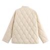 Jnleaog Autumn New Women's Clothing Fashion Style French Fashion All-Match Leopard Print Lining with Thread Collar Cotton-Padded Coat