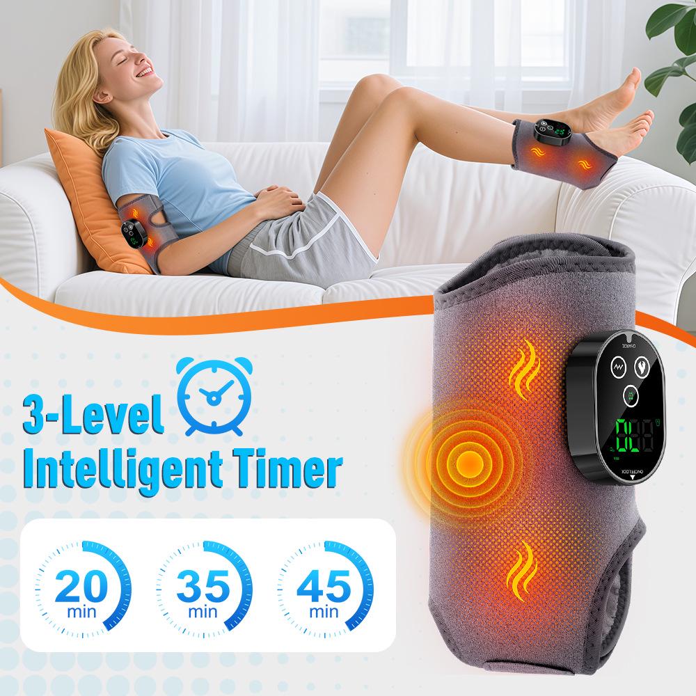 Rechargeable Heated Ankle Massager with Vibration & Hot Compress