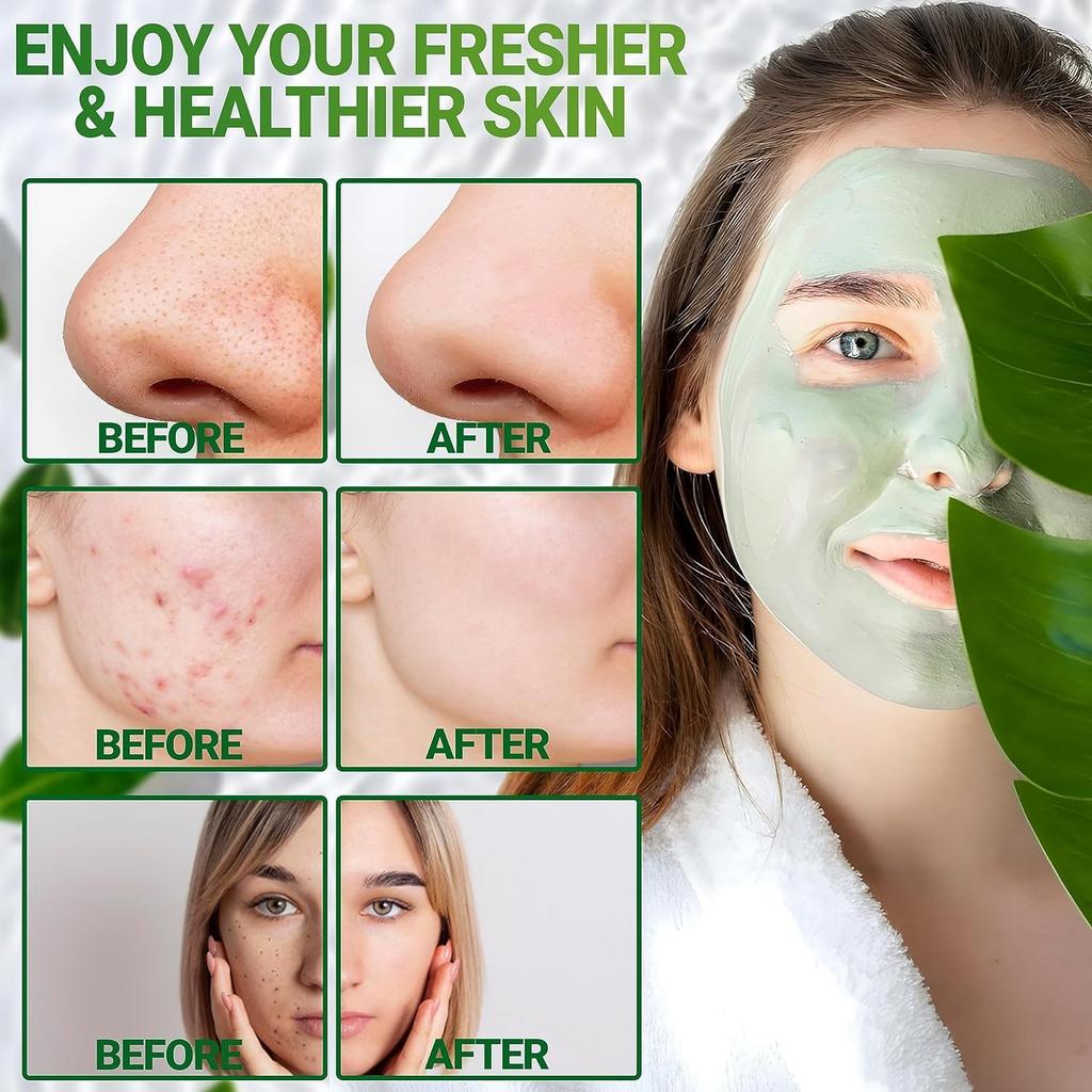 2 Pcs Green Tea Mask Stick for Face, Blackhead Remover with Green Tea Extract, Green Mask Stick for Face Moisturizing, Deep Pore Cleansing for All Ski