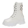 Thick-soled Shoes with Buckles, Short-top Knight Boots, Women's Shoes, Large-sized Willow Stud Lace-up, Thin Boots