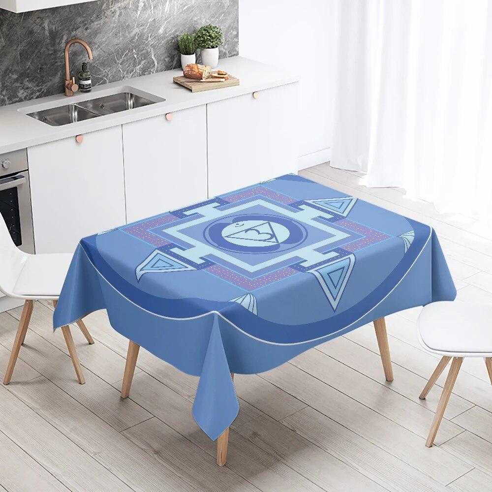 Waterproof Mandala Printed Tablecloth Wedding Party Restaurant Banquet Decoration Rectangle  Kitchen Table