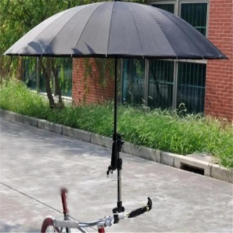 Folding Bicycle Umbrella Stand Electric Car Thickened Umbrella Support Adjustable Baby Stroller Umbrella Holder Accessories