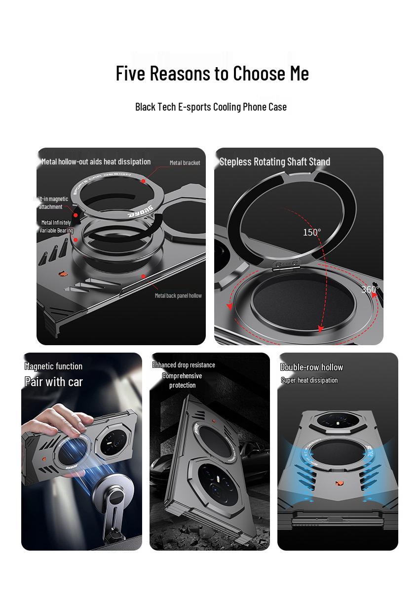 

Borderless Snap-on Case for Honor Magic V5/V3 - Metal Heat Dissipation & Drop-proof Honor Magic V5