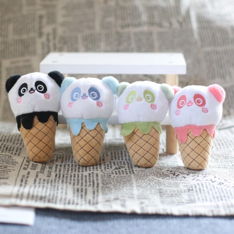 Cute And Adorable Cone Panda Keychain Plush Toy Bag Pendant