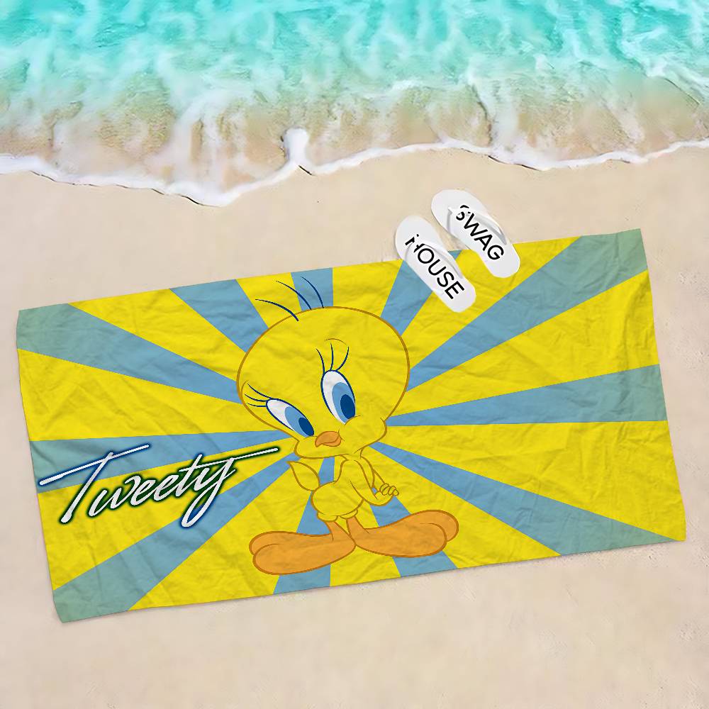 

Cartoon Cute Bird Beach Towel Colorful Bath Towels for Girl Microfiber Quick Dry Sand Free Beach Yoga Spa Gym Pool W40*H60(CM)