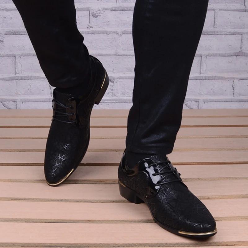 Herrenschuhe aus Lackleder, für Hochzeiten, Oxford-Schuhe, Schnürschuhe, Büroanzug, Freizeitschuhe für Herren, Designer-Schuhe für Herren