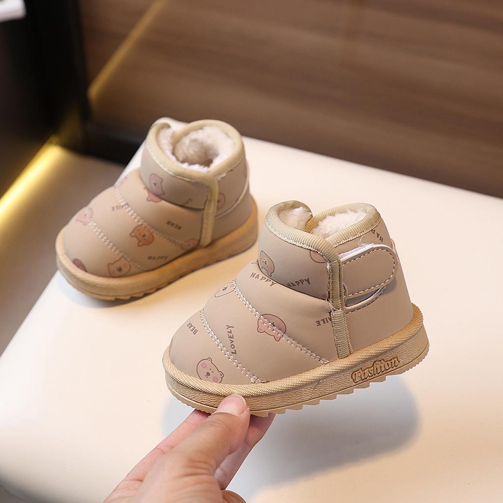 Winter warm toddler shoes for one-year-old girls, soft-soled toddler shoes for boys, baby shoes with plush lining and thickened design6-12Months