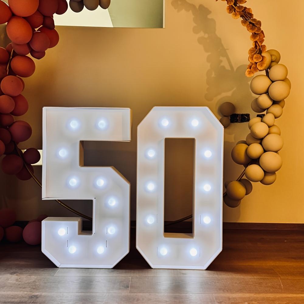 2 Stück DIY 73cm Digitales Licht mit Weißem Licht 3D KT-Platte Digitales Modell Geburtstag, Jubiläumsparty Dekoration, 18 Jahre, 20 Jahre