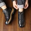 Quality Rubber Anti Slip Wear-resistant Sole Outdoor Casual Shoes Brand Mens Versatile Leather Shoes Fashion Hiking Sports Shoes