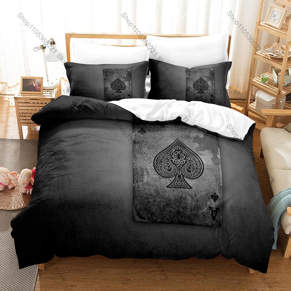 Vintage European Magic Poker Gentle Fantasy Anime Theme Duvet Cover + 2 Pillowcases Teen Stylish Otaku Bedroom Gift