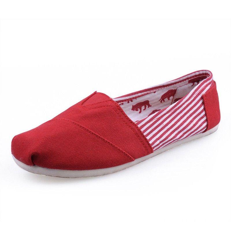 Women's Korean Style Slip-On Canvas Shoes: Solid Color, Flat, Mary Jane Design