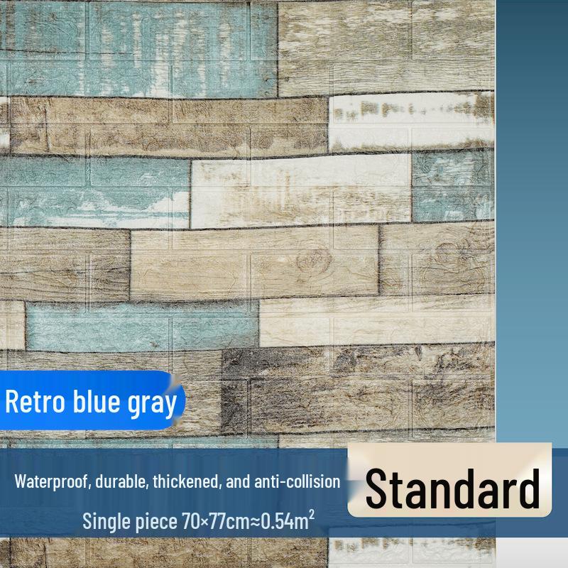 3D Brick Pattern Self-Adhesive Wallpaper: Waterproof, Moisture-Proof Decorative Sticker for Commercial & Antique Restaurant Wainscoting.