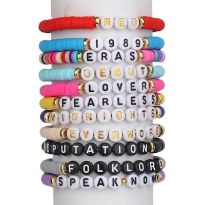 Von Taylor Swift inspiriertes Armband-Set, handgefertigter, verstellbarer Stretch-Steinperlen-Schmuck für Konzerte, Geschenke