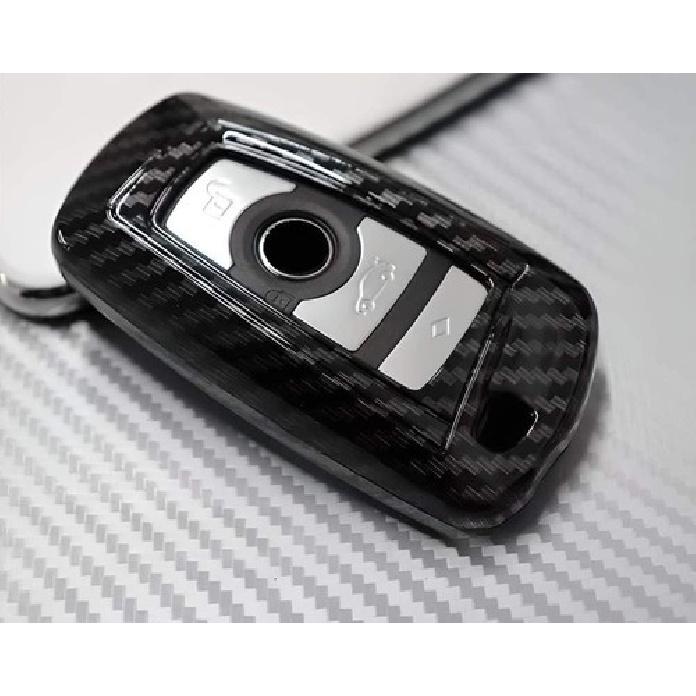 Black "Carbon Fiber" Key Fob Hard Shell Cover For BMW 1 2 3 4 5 6 7 Series X1 X3