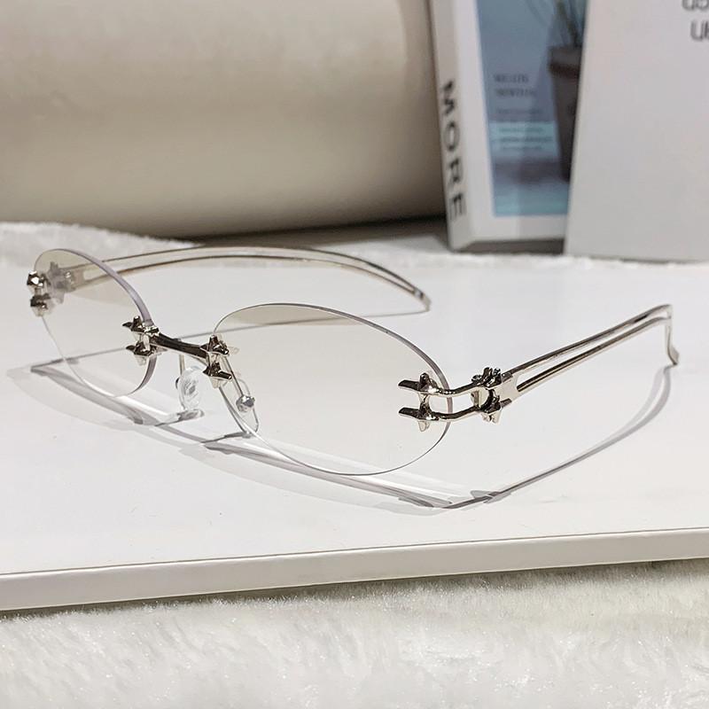 Jennie Style Oval Cat Eye Sunglasses With Uv400 Protection For Fashionable Outings