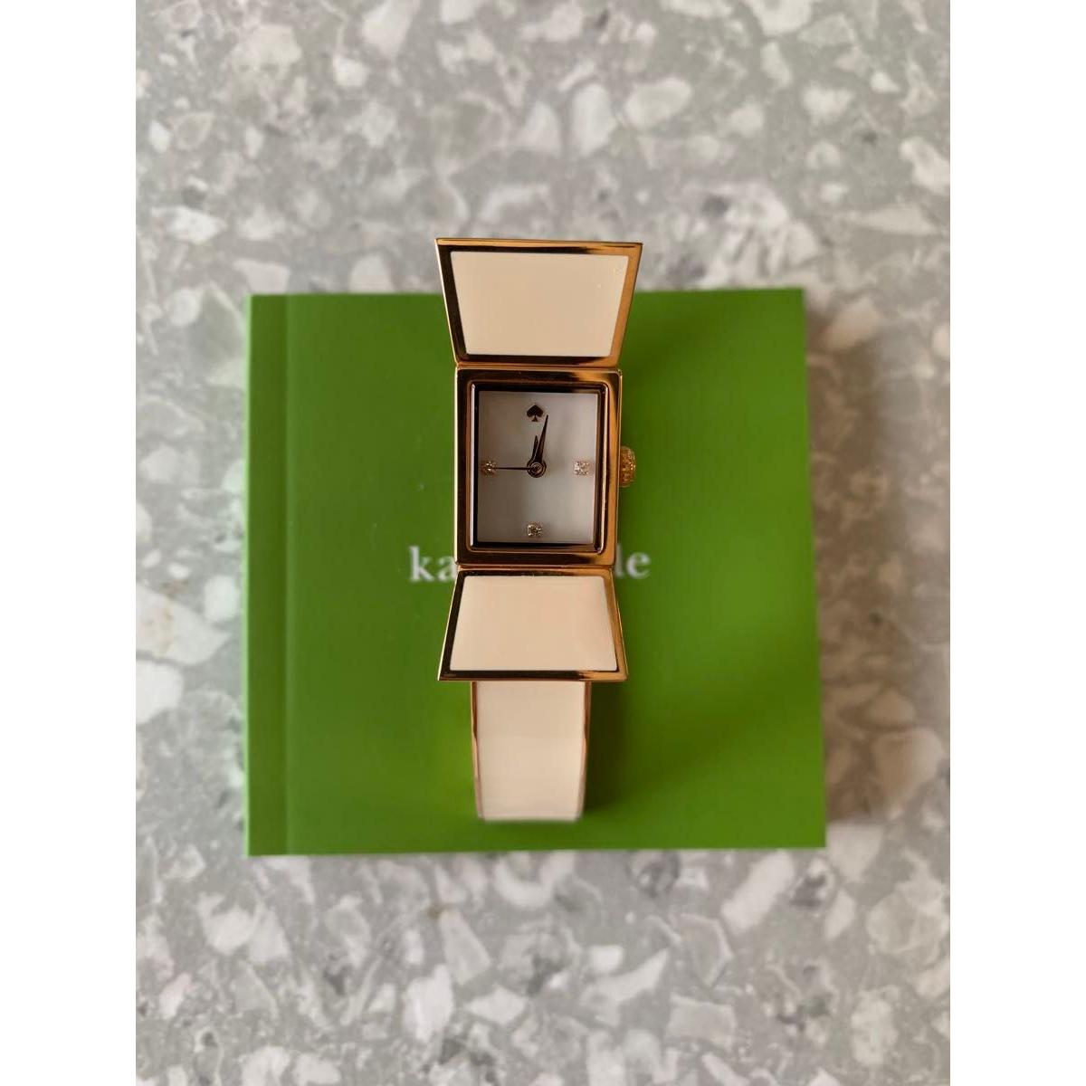 Used Kate Spade Watch Gold Cream Wrist Watch Kate Spade New York Ribbon Bowtie