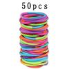 50Pcs 4mm Multi-Color Elastic Hair Ties - No-Damage Ponytail Holders, Knit Bands For Women, Men & Girls - Simple,Stylish