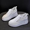 Trend autumn new muffin breathable inner height increase women's shoes mesh white shoes casual sports shoes