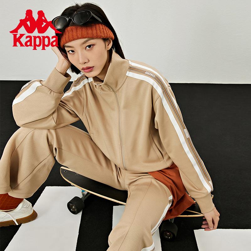 Kappa Knitted Cardigan New Women's Look Slim Retro Sports Hoodie Casual Long Sleeve