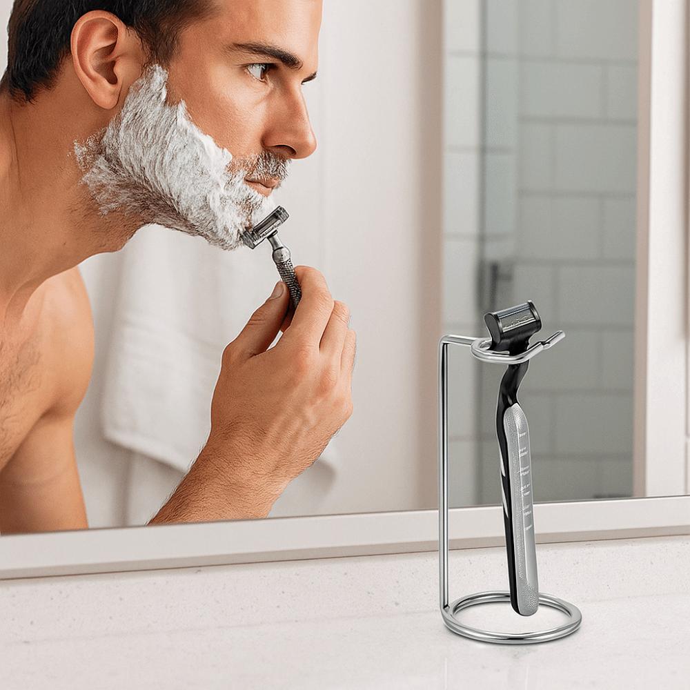 Safety Shaver Storage Rack Stainless Steel Shaver Stand Durable Shaver Holder  Manual Old-fashioned