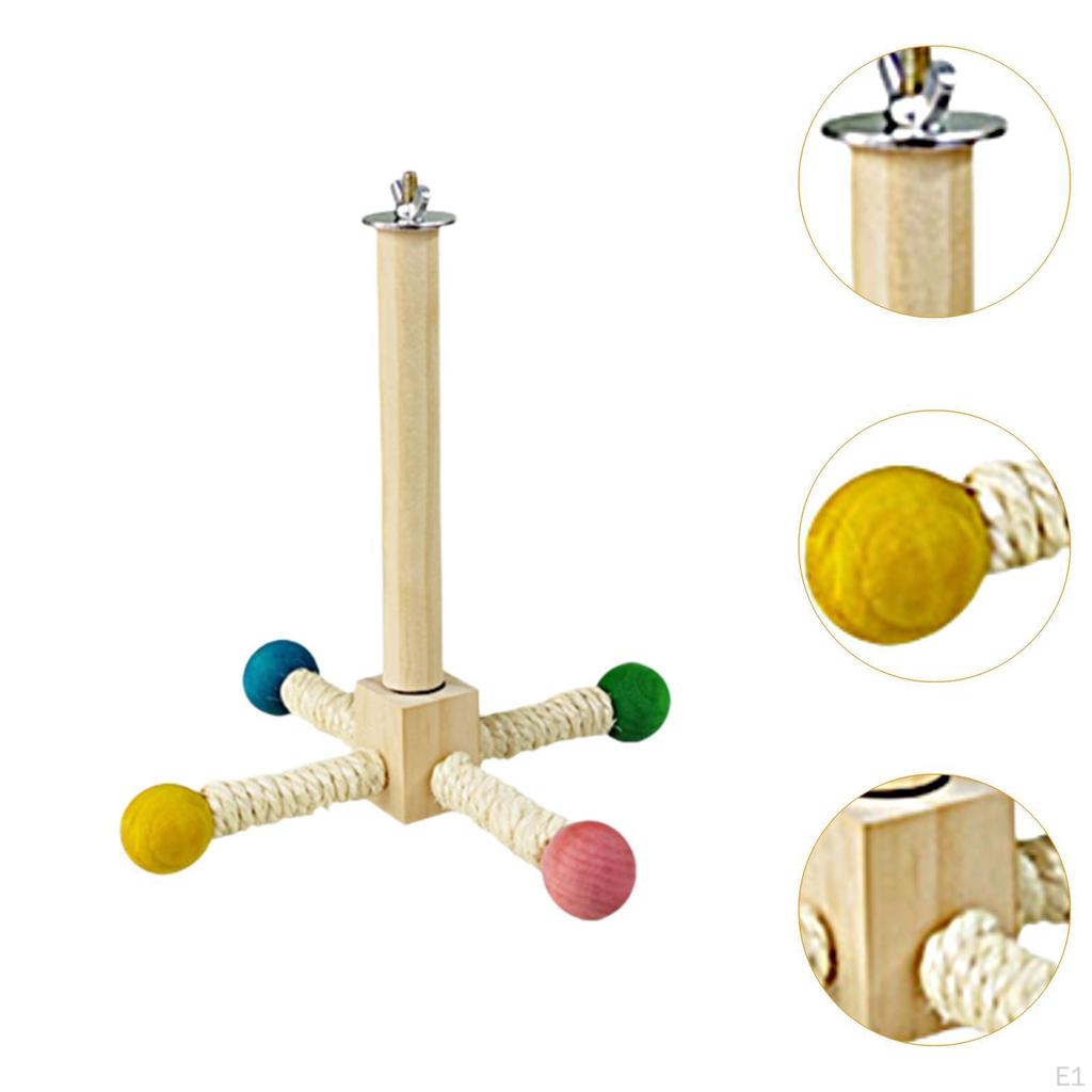 Parrot Perch Tabletop Bird Standing Budgie Exercise Toy Station Pole Stand Branch for