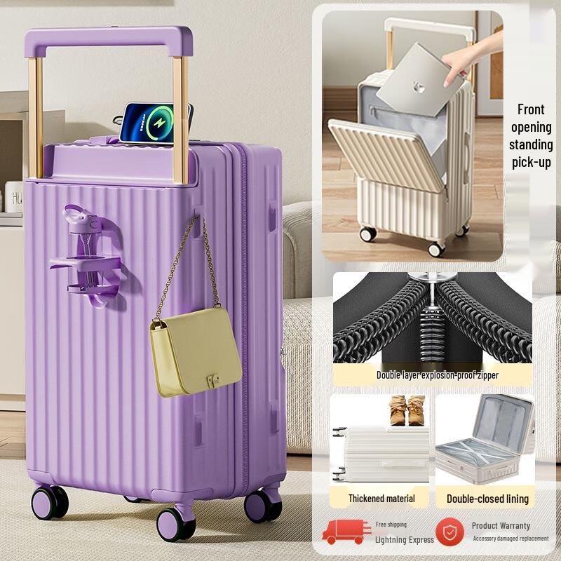 Xianglemei Front-Opening Polyester Travel Suitcase