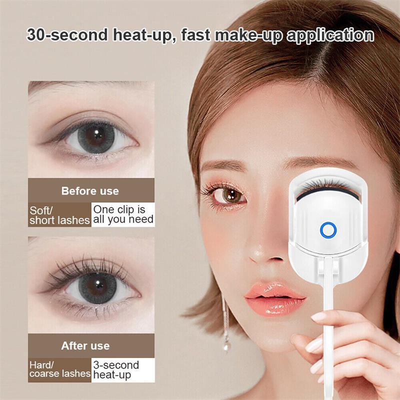 Portable Electric Heated Eyelash Curler Comb Long Lasting Eyelashes Curls Thermal Eyelash Curler Makeup Tools