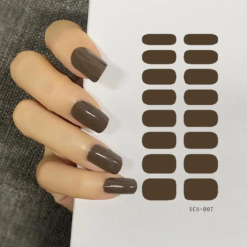 53 Colors Nail Polish Stickers Pure Strips Waterproof Adhesive Nail Full Sticker Environmental Protection DIY Nai Stickers