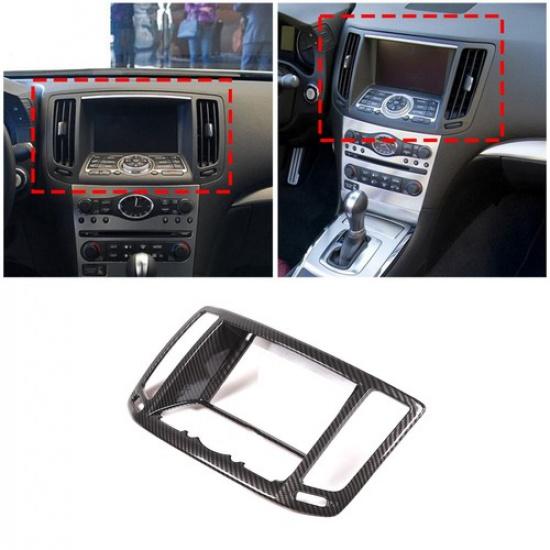 Carbon ABS Navigation Screen Air Vent Cover Trim For Infiniti G Series G37 07-13