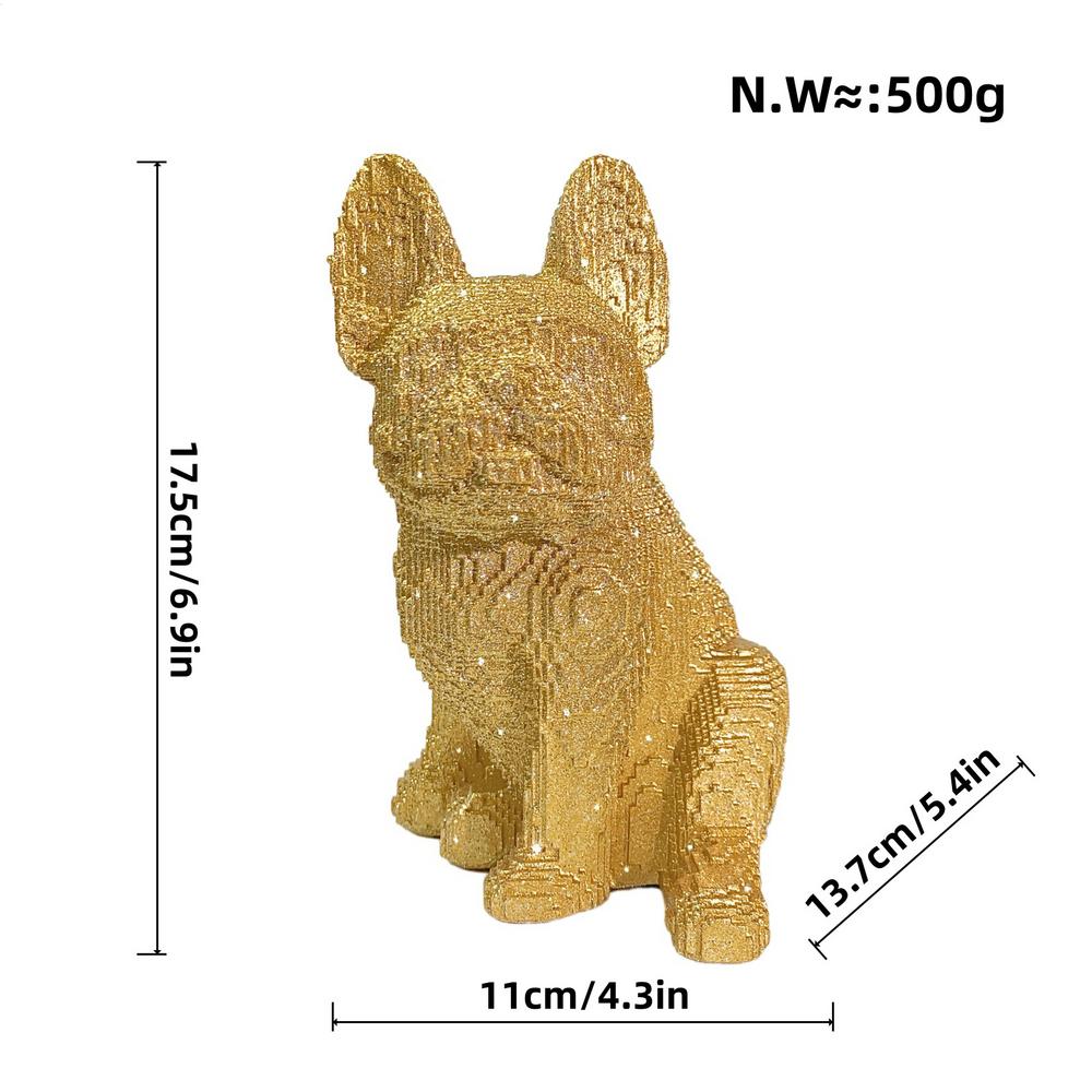 

Bulldog Statue Sitting Bulldog Figurine French Dog Statue Resin Animal Figurines Home Decorations for Indoor Outdoor Office