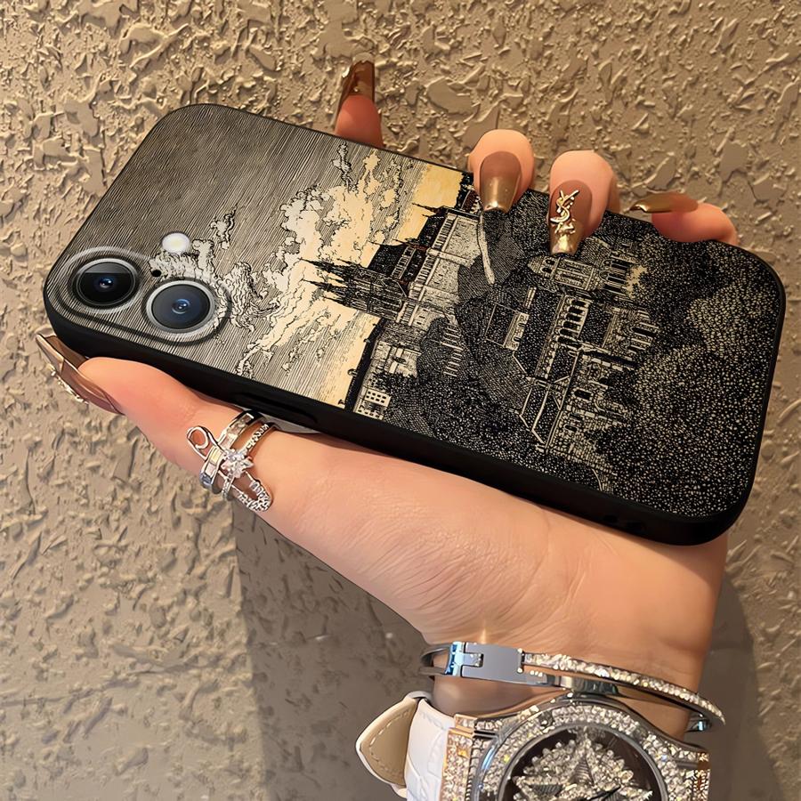 Cartoon Castle Art Funda Phone Cover Case for Apple iPhone 17 Pro Max 12 15 Pro 7 8 16 14 11 13 Air XR XS MAX