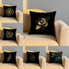 Golden Leaf Pattern Cushion Cover Soft Reversible Durable Pillow Cover MultiScene Use for Home Car Daily Comfort