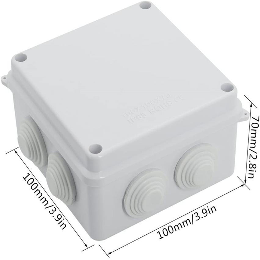 Boîte de jonction étanche ABS Blanche Extérieure 1 Pièce Boîte Universelle Scellée pour Projet Électrique