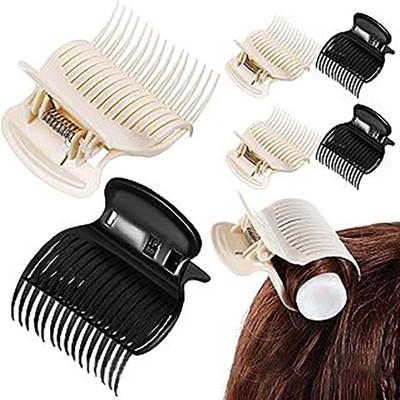 12pcs Hair Rollers Clip For Rollers Hot Roller Clips Hair Curler Claw Clips Salon Insulation Clip Black/white Color