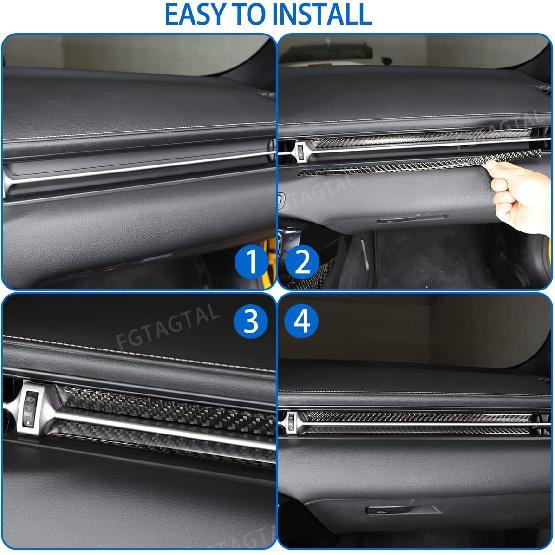 Compatible with Toyota Supra GR A90 A91 MK5 2019-2026 Soft Carbon Fiber Co-Pilot Center Console Decoration Strip, Car Center Console Air Outlet Trim