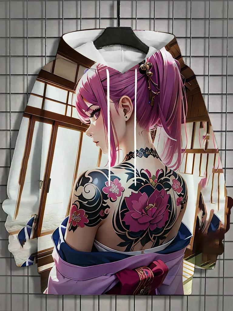 Anime Women's Men's Fashion Printed Hoodies Autumn and Winter Designer Hoodies Casual Sweatshirts Comfortable Warm Long Sleeve