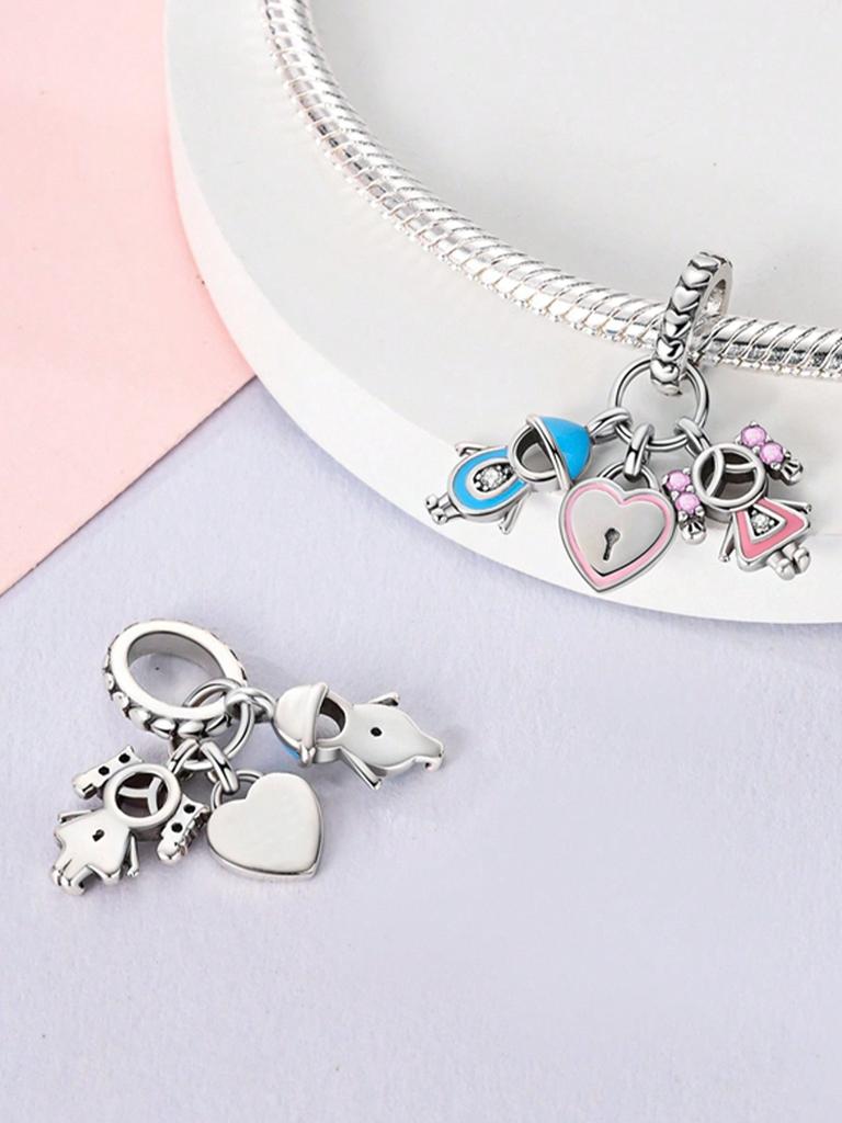 Charms Plata Copper Colors Valentine'S Day Love Beads Charmpendant For Original Bracelet For Women Diy Jewelry Love Gift