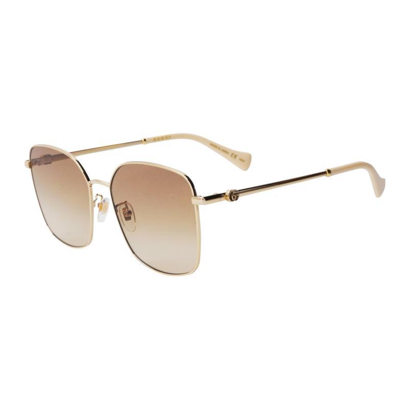 GUCCI Metal Butterfly Frame Vintage Sunglasses Women's Champagne