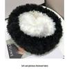 Women's Korean Contrast Color Plush Winter Hat with Ear Protection - Warm Wool Knit, Small Face Design