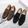 Men Loafers Street Style Brown Suede Formal Business Wedding Dress Prom Blazers Tuxedo Party Shoes Plus Size